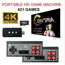 Y2 P 4K Console de jeux vidéo intégrée en 621 jeux classiques Mini rétro Console contrôleur sans fil HDMI-compatible double joueurs