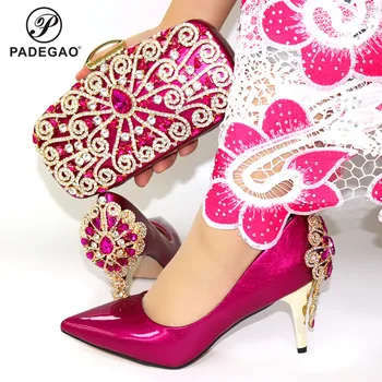 

2020 High Quality and Special Design Woman Shoes And Matching Bag Set African Style Pumps Shoes And Bag Set For Party Wedding