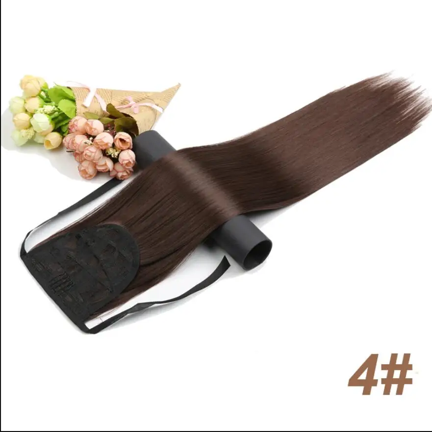 Xinran22 дюйма, 1 шт., конский хвост, волосы для наращивания, прямые, на заколках, синтетические, на шнурке, шиньоны, конский хвост, волосы для наращивания для женщин