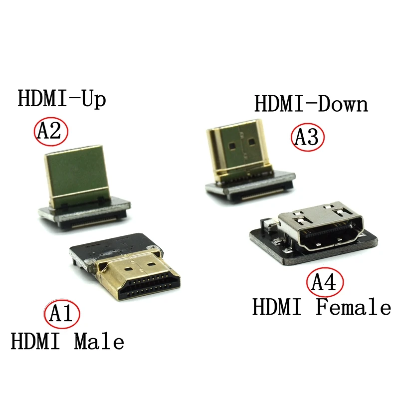 FPV Micro HD Mini 90 Degree Adapter 5cm-100cm FPC Ribbon Flat HDMI-compatible Pitch 20pin Plug Connector