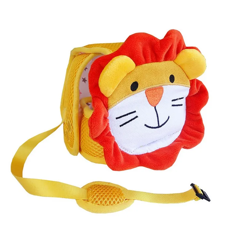 Lion Детская Хлопковая сетчатая Кепка для защиты головы, мягкие Мультяшные однотонные шлемы в форме животных для малышей - Цвет: Lion