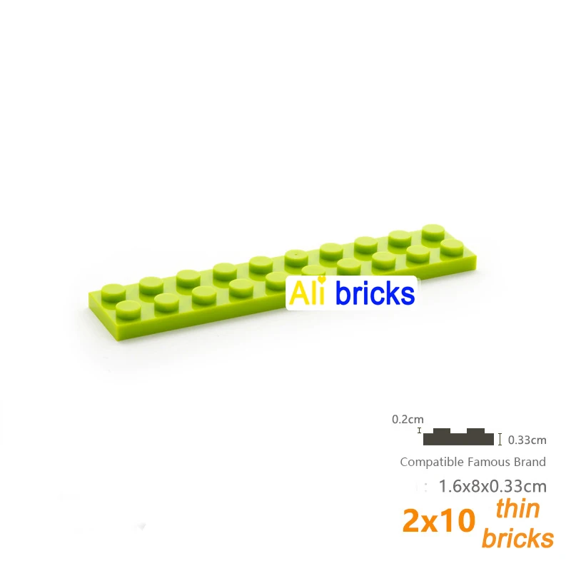 8pcs DIY 빌딩 블록 얇은 피규어 벽돌 2x10 도트 교육 크리 에이 티브 크기 3832 어린이를위한 플라스틱 장난감과 호환 가능