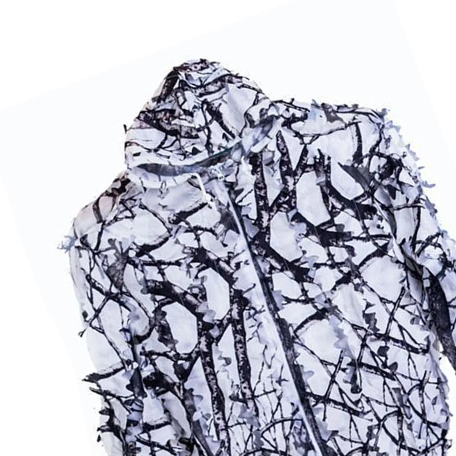 Adult 3D Leafy Hunting Camouflage Clothes Ghillie Suit Jacket Hooded Pants Jungle Hunting Shooting Halloween Snow 