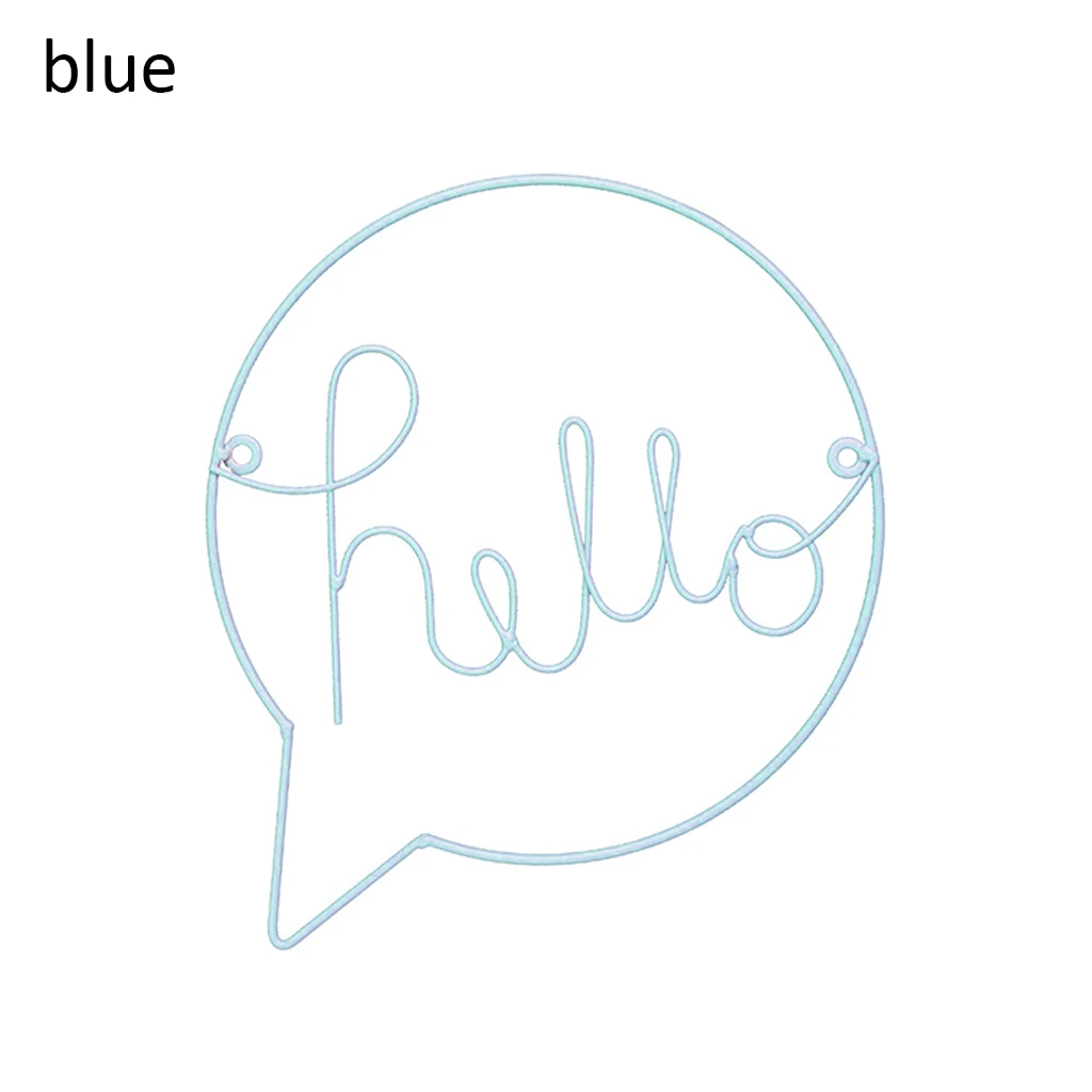 Настенный художественный декор в скандинавском стиле, железный знак Hello, украшение для детской комнаты, декор для прихожей, знак Добро пожаловать, настенное искусство настенные A14 - Цвет: Черный