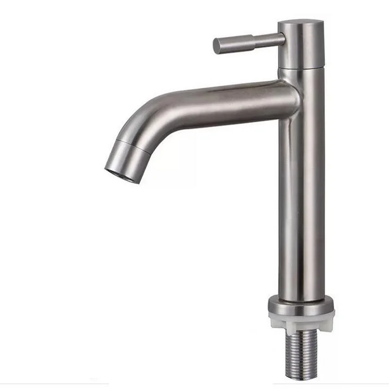 

Single Cold Quickly Open Type Kitchen & Basin Faucet Rust And Corrosion Resistance Bathroom Sink Water Tap 304 Stainless Steel