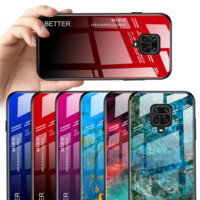 For Xiaomi Redmi NOTE 9s Gradual Change Tempered Glass Phone Case for Xiaomi Redmi note 9 pro max Soft Frame Hard Back Covers For Xiaomi Redmi NOTE 9s Gradual Change Tempered Glass Phone Case for Xiaomi Redmi note 9 pro max Soft Frame Hard Back Covers