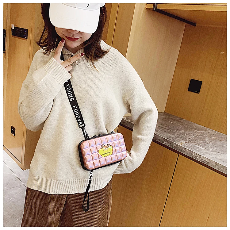 Cartoon Bag New Mini Suitcase Box Bag Small Fresh Messenger Bag Wide Shoulder Bag