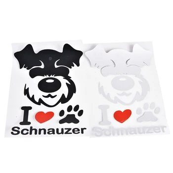 

1pc Black White Color Car Stickers Pet Schnauzer Cute Animal Pattern Personalized Sticker For Car Styling