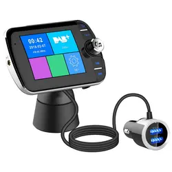 Receptor de Radio FM para coche, Kit inalámbrico de manos libres, transmisor con DAB Digital, transmisión de Audio QC3.0, antena, Cargador USB