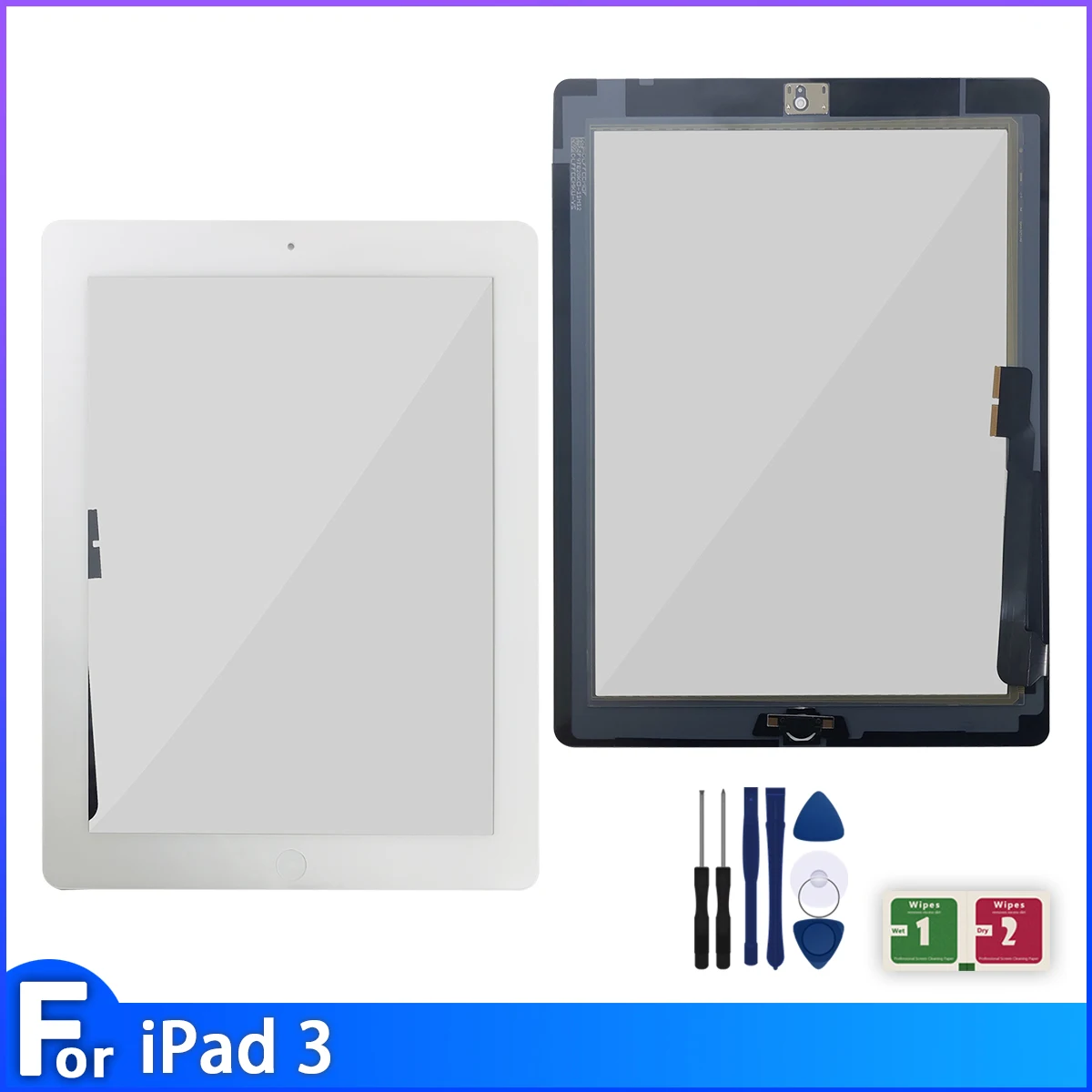 Сенсорный экран для iPad 3 сенсорный дигитайзер iPad3 A1416 A1403 A1430 плоский с/без кнопок и