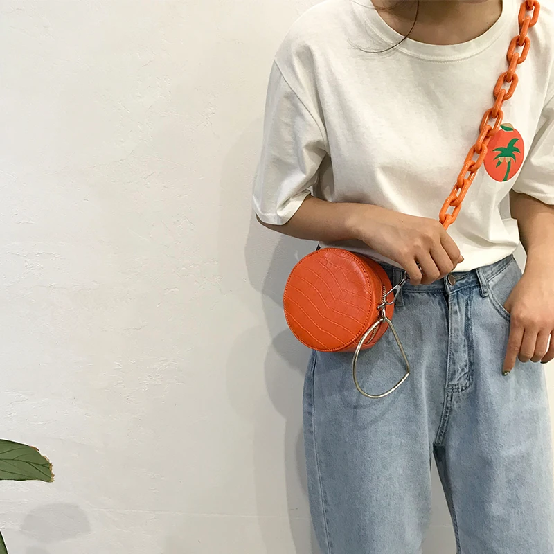 

Web celebrity small bag female new style 2020 personalized fashion crocodile chain small round bag with foreign cross-body bag
