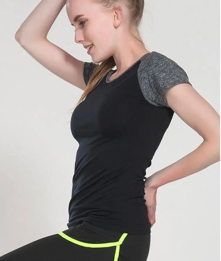 Quick Dry Stretch Slim Fit Sports Tops Top Yoga Shirt T-shirts Running Female Gym Yoga Fitness T Sport Women Cloth Shirt Jerseys