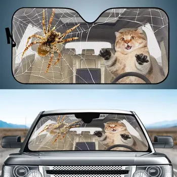 

INSTANTARTS Funny Cat/Spider Brand Design Car Sun Shade for Windshield Car Heat Reflector Car Windshield Sun Shade Car Protector