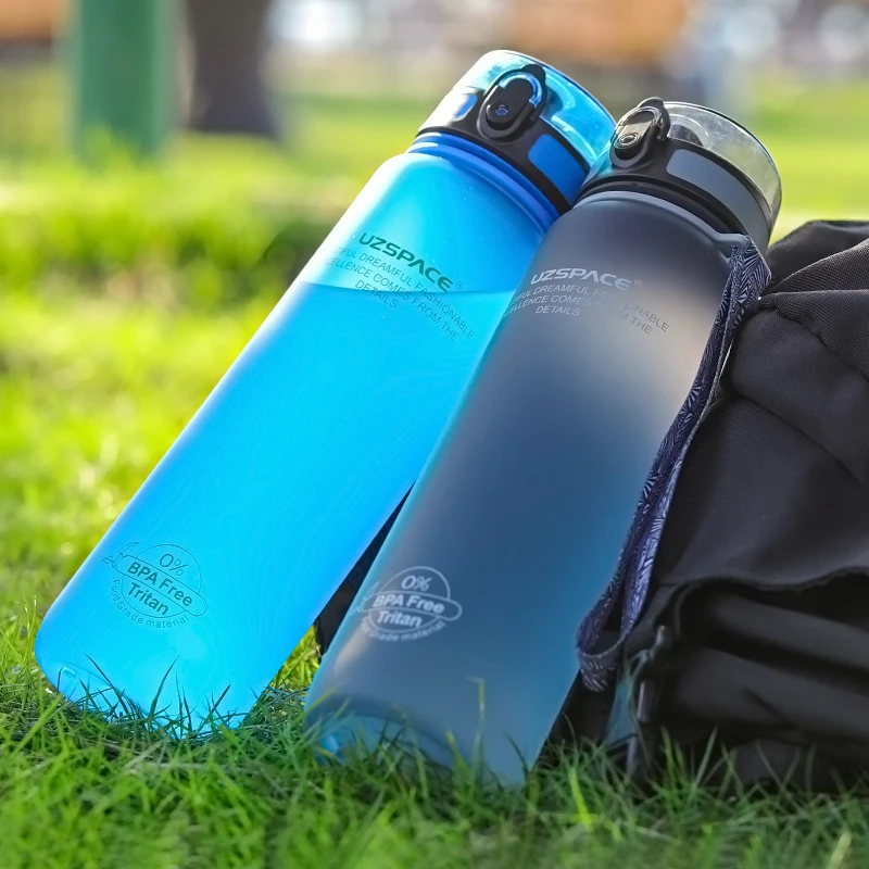 UZSPACE garrafa de água motion minha garrafa de água tritan bpa livre copo de plástico portátil para camping esportes 350/500/650/1000 ml