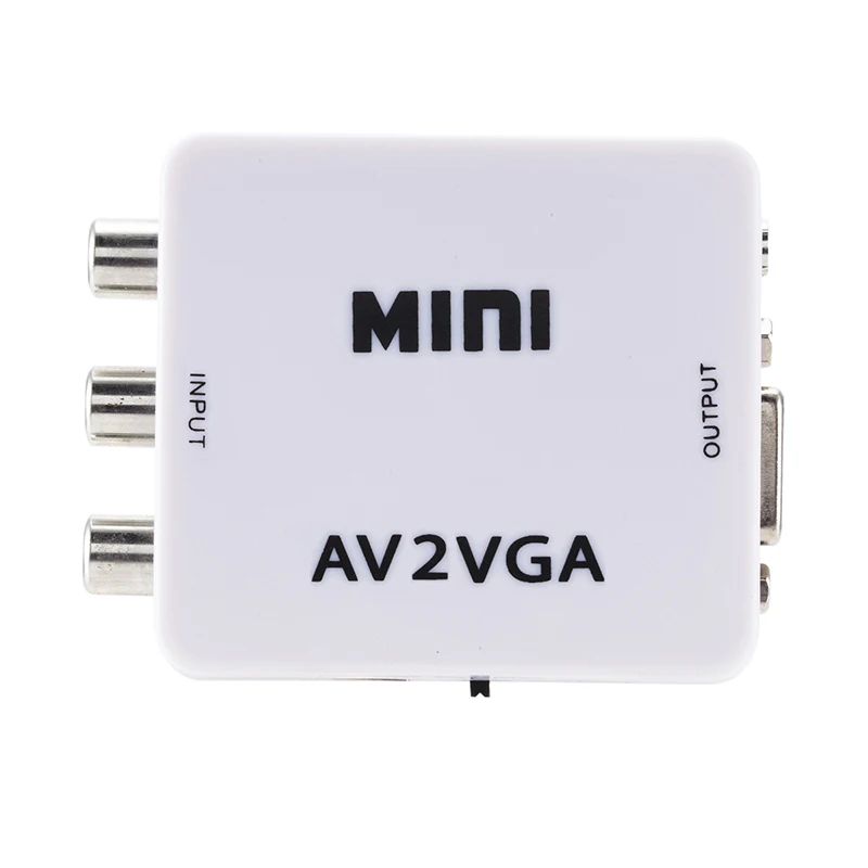 1080P Мини HD AV в VGA видео преобразователь RCA CVBS AV2VGA видео конвертер переходный адаптер для ПК преобразователь ТВЧ-сигналов с 3,5 мм аудио