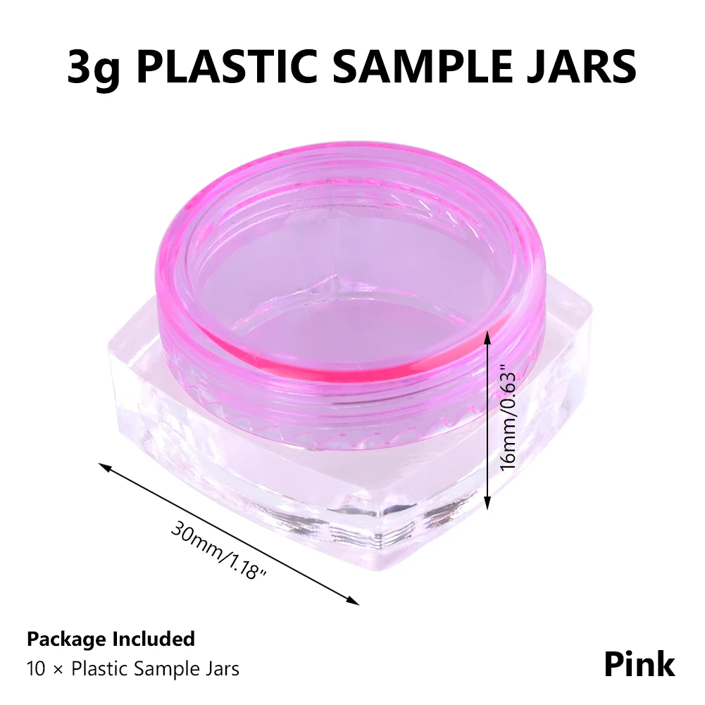 3g Pink 10 шт. прозрачная маленькая Квадратная бутылка 3 г 5 г Косметическая пустая банка горшок тени для век бальзам для губ крем для лица контейнер для хранения образцов - Цвет: 3g Pink