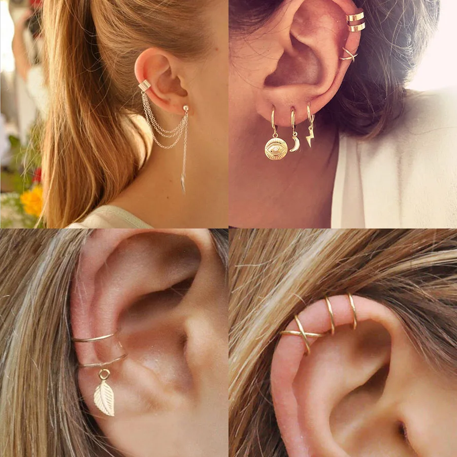 New-Boho-Fashion-Gold-Crystal-Geometric-Star-Moon-Feather-Artificial-Pearl-Pendant-Earrings-For-Women-Vintage