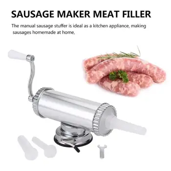 

1KG / 2LBS Sausage Stuffer Maker with Suction Base Homemade Sausages Filler Syringe Aluminum Manual Kitchen Supplies