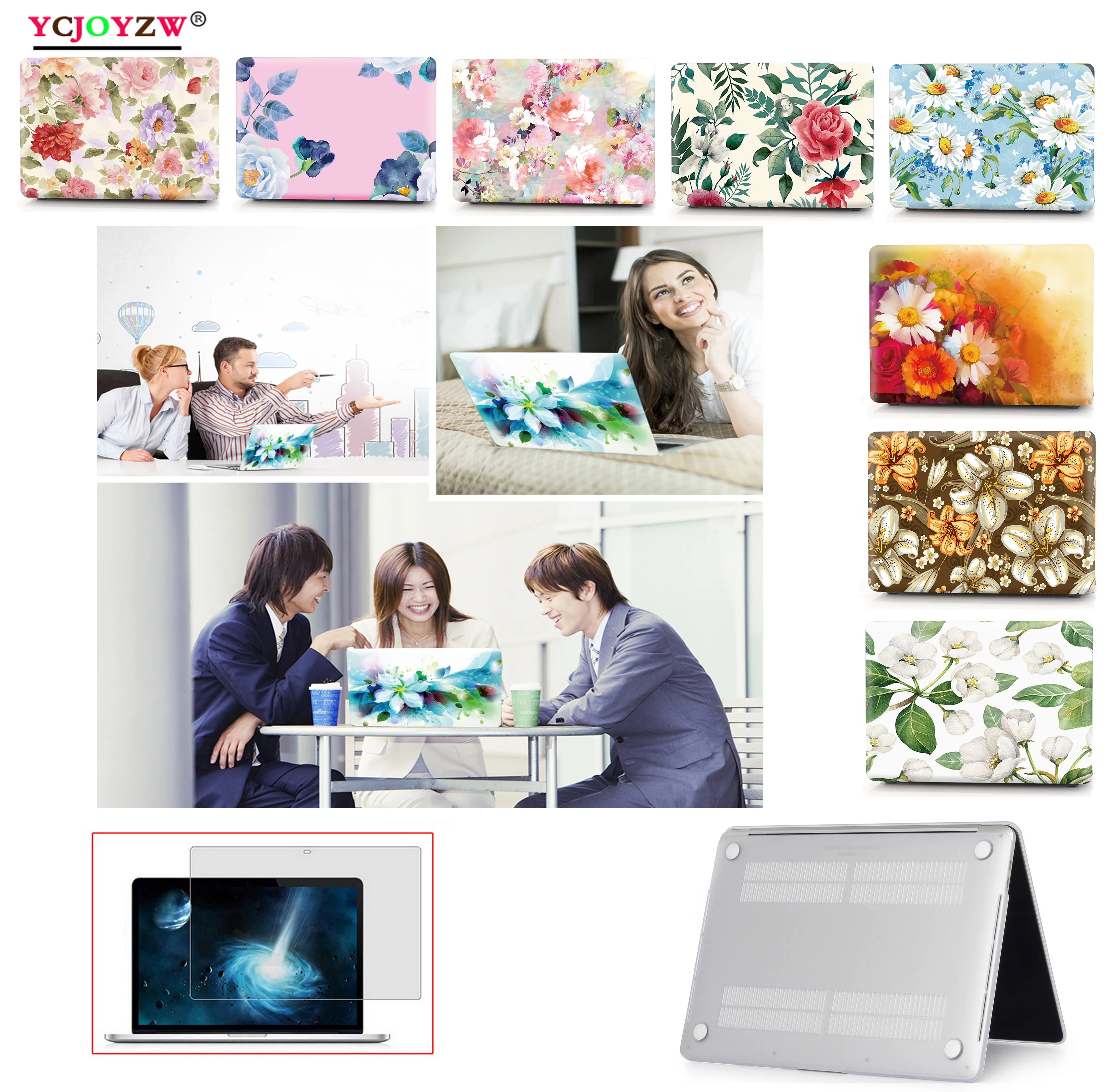 Чехол для ноутбука MacBook Air 11 13 дюймов A1466 A1932 Pro 12 13 15 retina A1502 A1706 A1708 A1989 A2159 чехол с цветочным рисунком