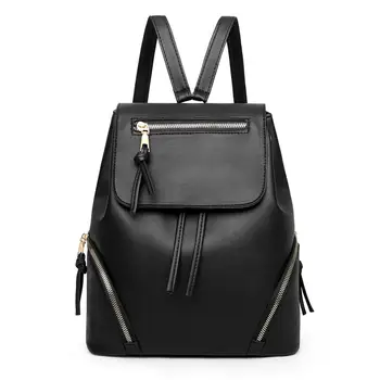 

Women Drawstring Backpack Solid PU Leather Travel Girls School Shoulder Bag