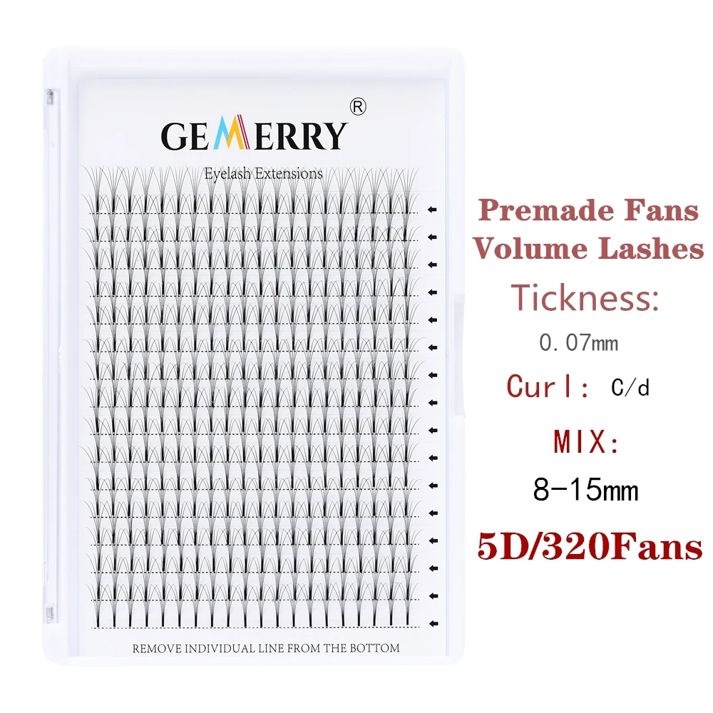 

Russian 16Lines Premade Volume Fans Eyelash Extension For Makeup Lashes Ready-Made Bunches Clusters Artificial Lash Faux Mink