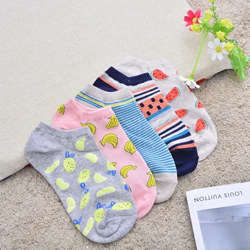 

DHL 1000pair Summer Women/Girl Ctue Fruits Banana Casual ankle cotton boat sock EUR35-40