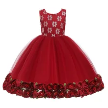 Детское платье для девочек; вечерние платья без рукавов с цветочным узором на свадьбу; торжественные Детские платья принцессы