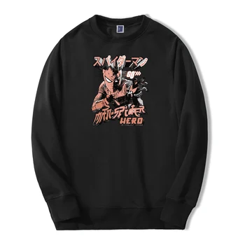 

Japan Style Spider Man Sweatshirt Hoodies Men Super Hero Retro Pullover Fleece Streetwear Crewneck Sweatshirts Casual Sportswear