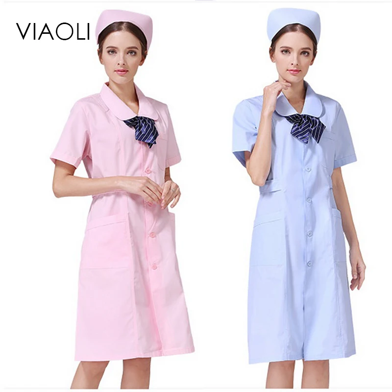 Viaoli Jaleco White Lab Coat Medical Uniform Nurse Services Clothing Polyester Protect Hospital Medical Dress Uniformes Clinicos