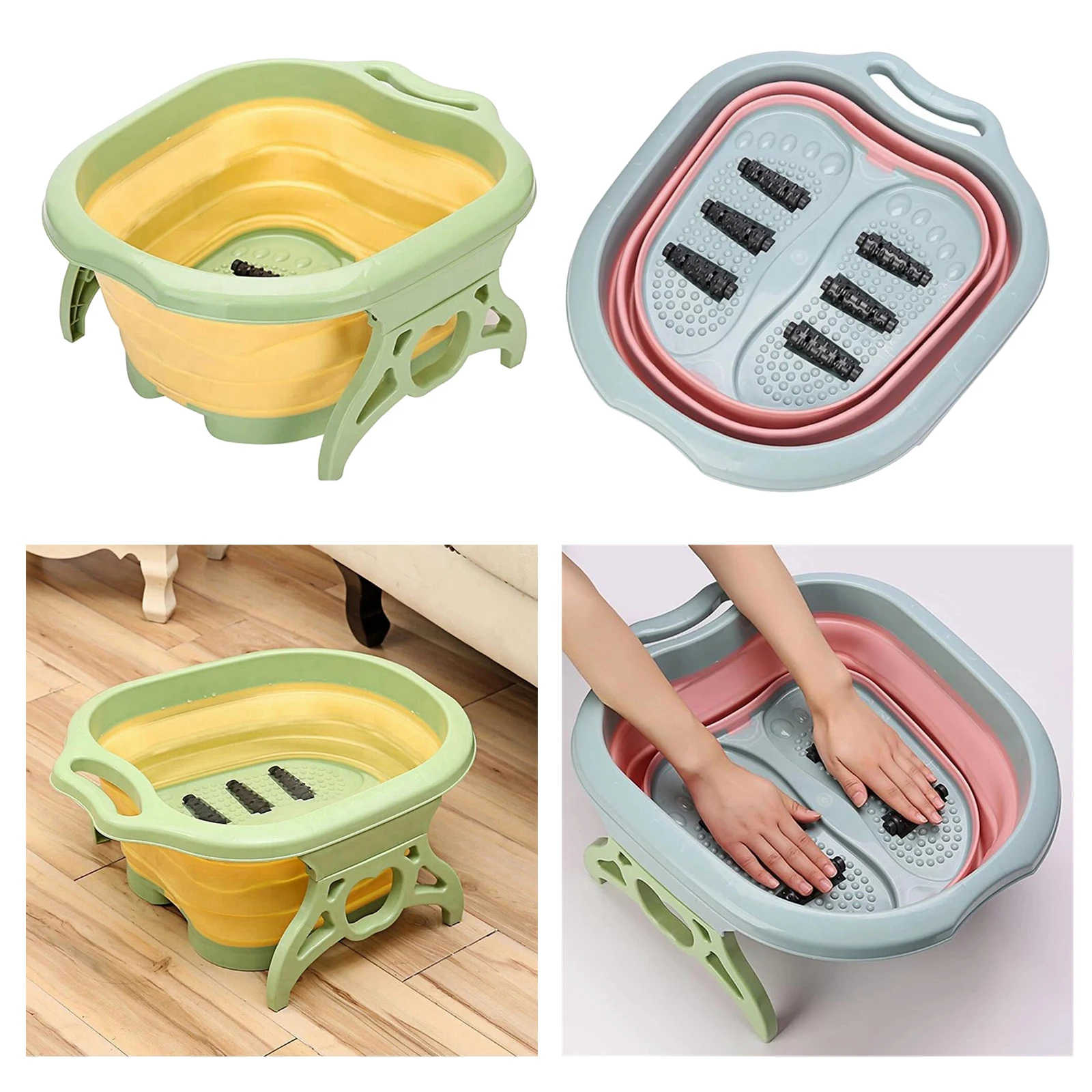 Portable Collapsible Plastic Foot Soaking Tub Bucket Foot Bath Wash Basin Stress Relief