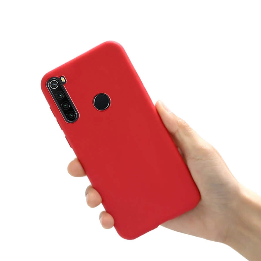 Простой чехол для Xiaomi redmi note 8 T, силиконовая прозрачная задняя крышка из ТПУ с рисунком конфет для Xiaomi redmi note 8 Pro, глобальная версия - Цвет: Красный