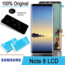 Original 6.3 amamamoled display lcd + touch screen digitador assembléia para samsung galaxy note 8 n9500 n9500f pantalla peças de reparo