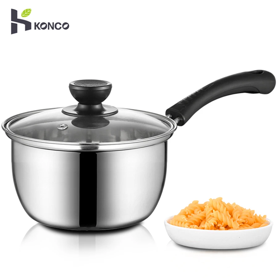 Kocno Stainless Steel pot Soup 18cm Pot Milk Pot with handle Instant