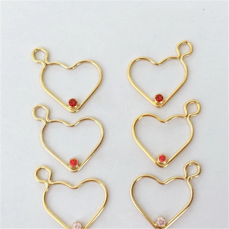 14K Gold Filled Heart Charm Charm Birthstone AAA Zircon Charm Birthstone Pendant DIY Jewelry Findings Handmade Accessories