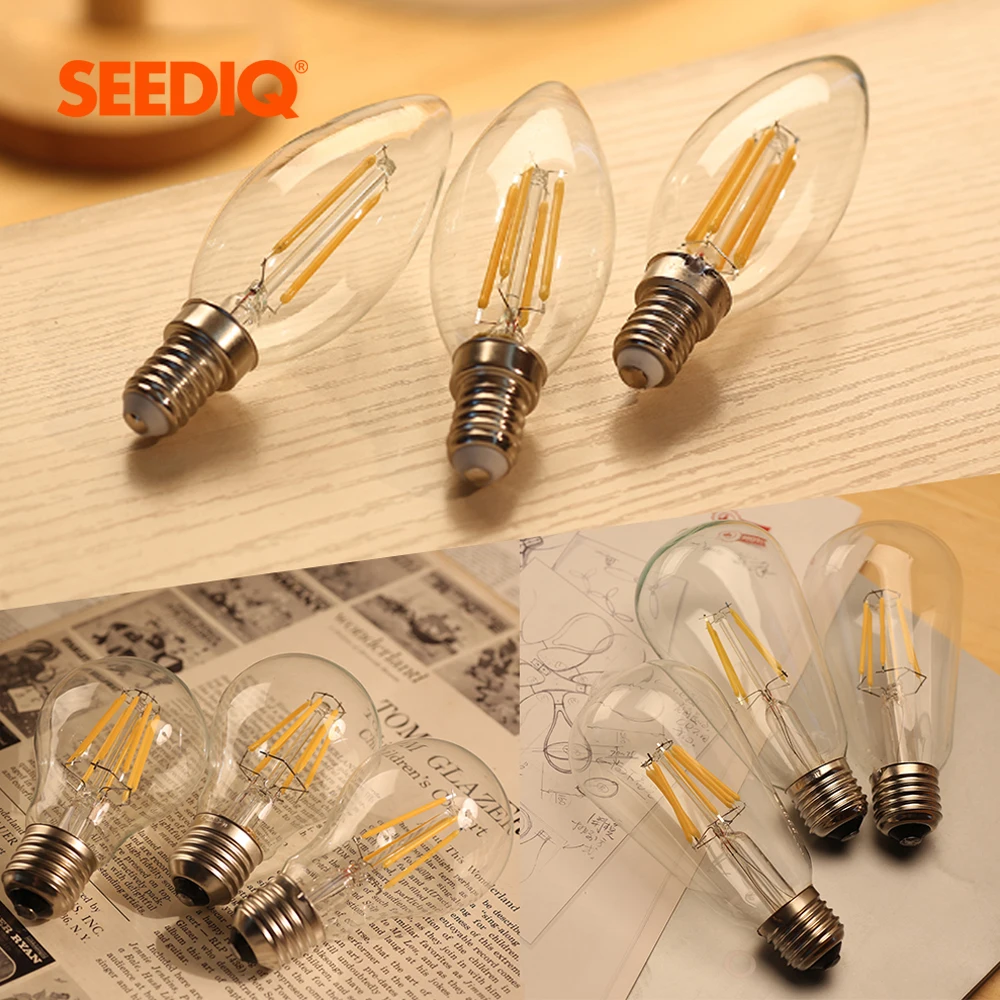 Светодиодная лампа E27 с регулируемой яркостью 220V Винтаж Edison светодиодная 2W 4W 6W 8W