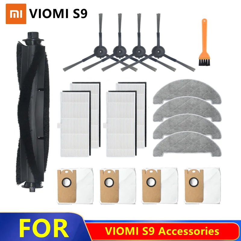 Details about   For VIOMI S9 Vacuum Cleaner Main Rolling Side Brush Filter Mop Cloth Dust Bags 