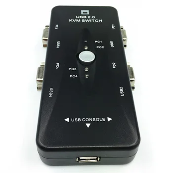 

KVM SWITCH 4 Port PC Keyboard Mouse VGA Switch USB VGA SVGA BOX Printer Keyboard Black