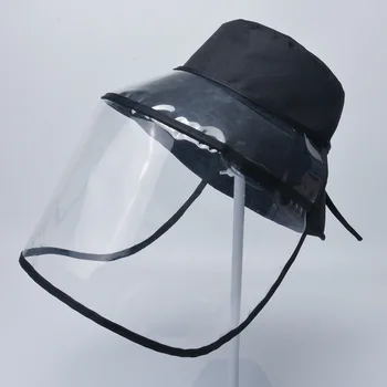 

Protective Transparent Mask Detachable Protective Cap Anti-spray and Sputum Protection Cover Face and Windproof Mask Sun Hat