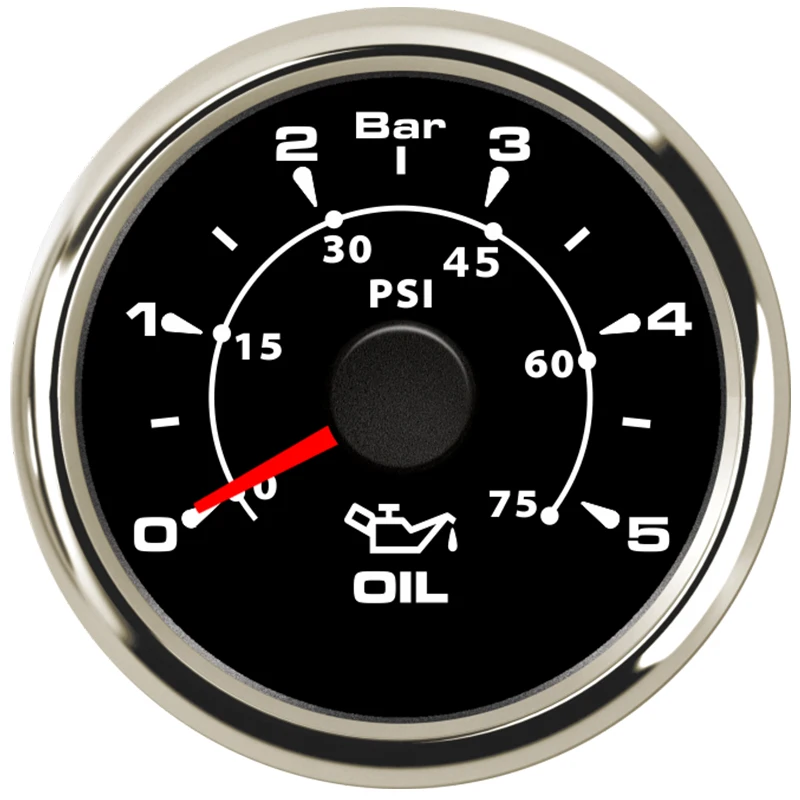DC 12 В 52 мм " цифровой датчик давления масла индикатор 0~ 5 бар/0~ 75psi дисплей с 8 цветов подсветки