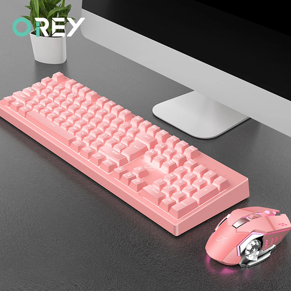 

USB Wired Backlit Gaming Keyboard Mouse Combo 104 Keycaps Mechanical Feeling Keyboard Game Mouse For Laptop PC Computer Gamer