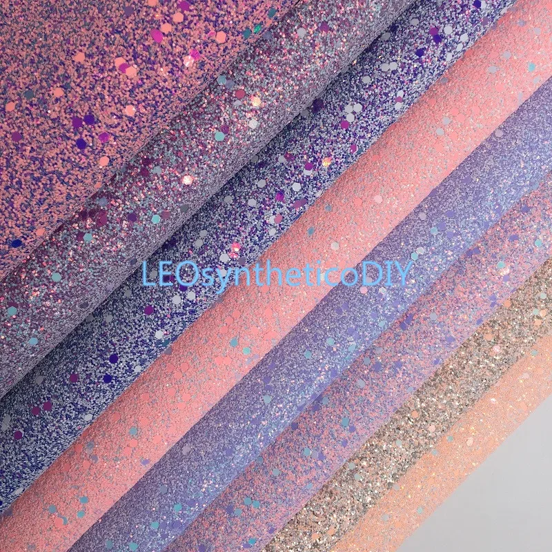 Glitter Leather Fabric Decoration Leather Glitter Fabric Waterproof