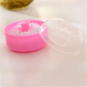 

2019 Hot Sale Portable Baby Face And Body Powder Puff Cute Powder Talcum PP Refillable Box Pink 1 Pcs