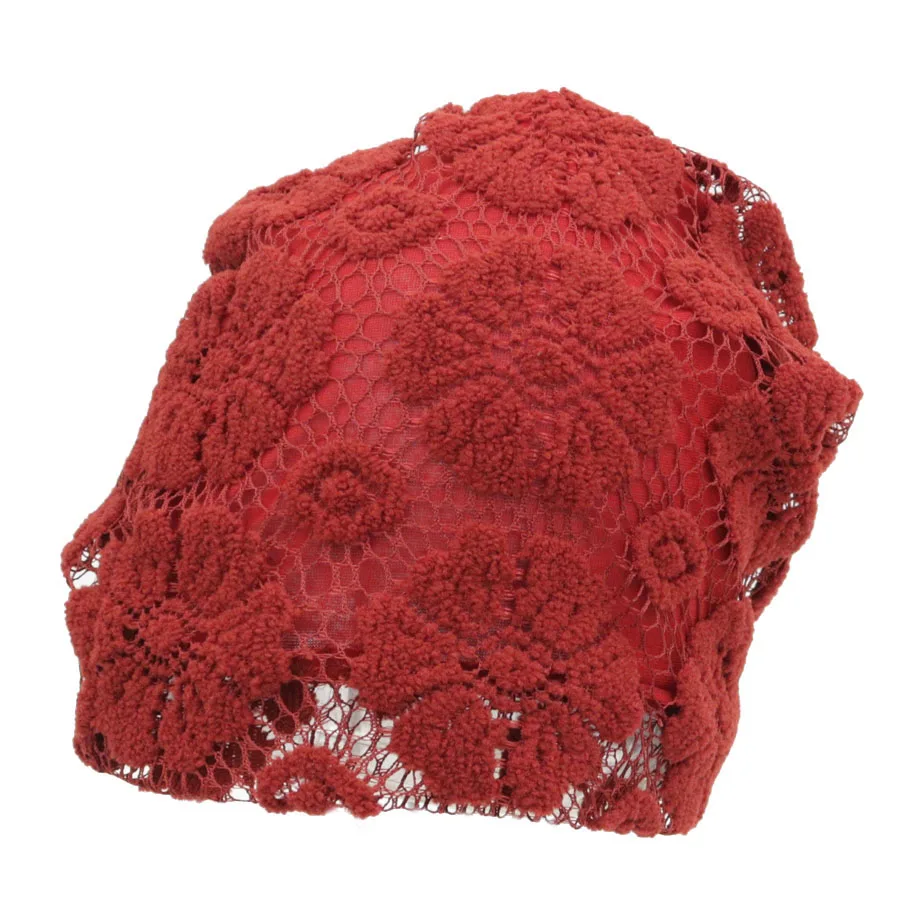 Осенне-зимняя шапка-маска, женские шапки Skullies, защита ушей, женские кружевные дышащие шапки Skullcap, хип-хоп Чепчик для девочки