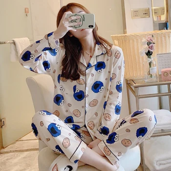

Pajamas Sets Spring Autumn Fashion Generation Women Long Sleepwear Suit Home Women Gift Female Sleepwear