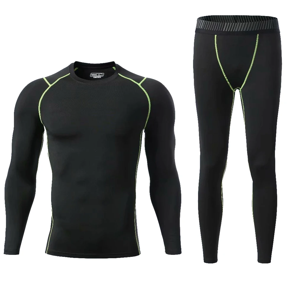 Sport Suit Men Compression Quick Dry Running Sets Tights Clothes Jogging Fitness Gym Training Kits Sportswear Top Long Pants