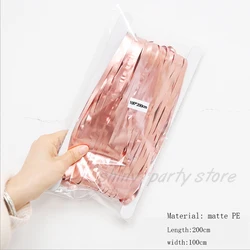 Matte Rainbow Rain Fringe Curtain for Party and Wedding Decoration, 2m (Matte rose gold)