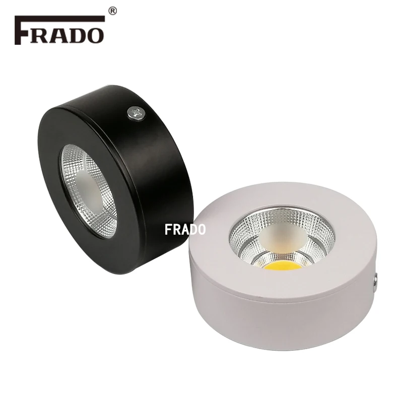 

new Ultrathin driverless COB led down light 5W 7W 110V220V led spot lamp surface mounted downlight lighting white black body