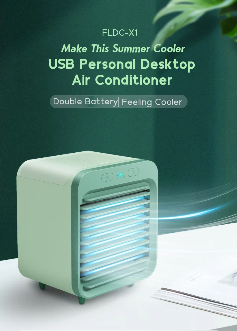 

Portable Air Conditioner Fan, Personal Air Cooler,Mini Evaporative Cooler Super Quiet USB Desk Fan with Handle