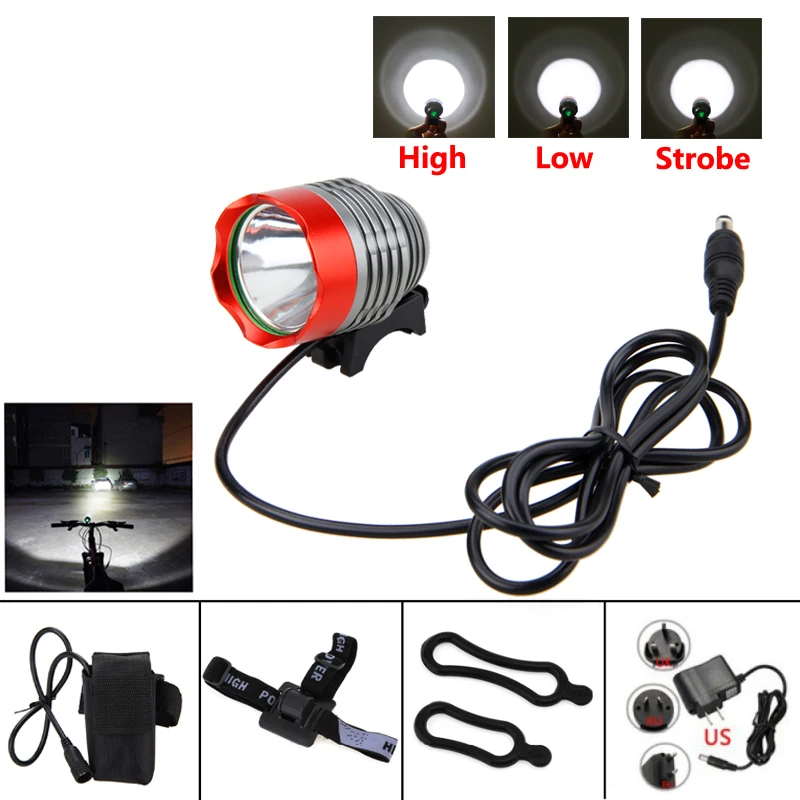 Kaufen Vorne Bike Scheinwerfer T6 LED Fahrrad Lampe Scheinwerfer 3 Schalter Modi Kopf Taschenlampe mit Akku + Stirnband + Sicherheit rücklicht