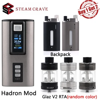 

Steam Crave Hadron 220W Box Mod fit 18650/21700 Battery 220W Output Vape Mod Kit with Glaz RTA V2 RTA & 25ml Hadron Squonk